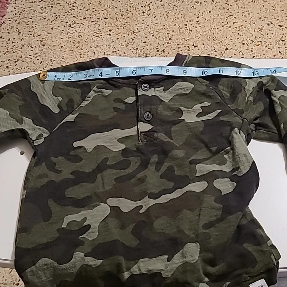 Baby Gap Boys 4 Green Camouflage Casual Comfy Shirt Long Sleeve EUC